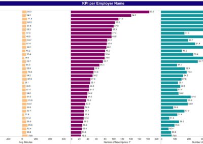 Alana Analytics bar chart of KPIs per employer