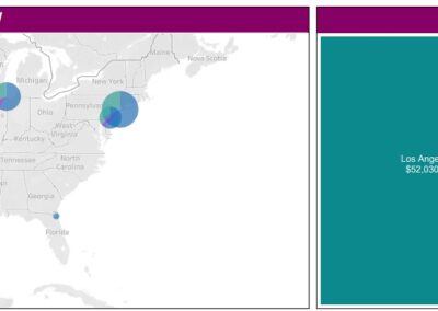 Alana Sales map and treemap of location and provider benchmarking