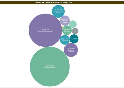 Alana Sales bubble chart of the most profitable service groups