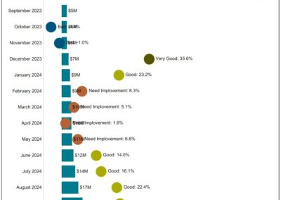 Alana Sales chart of revenue change year over year